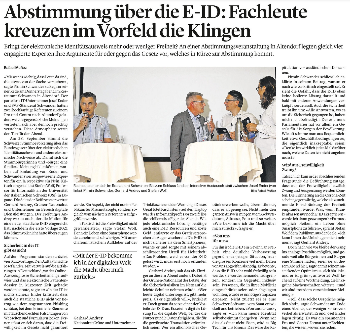 Hier geht es zum Artikel im Bote der Urschweiz